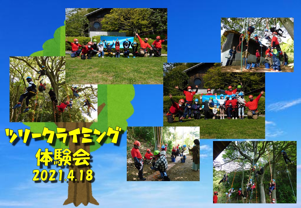 ツリークライミング体験会 冠山総合公園 光市室積にある梅の里 冠梅園 オートキャンプ場